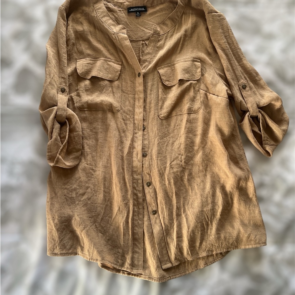 Tan Button-Up Shirt